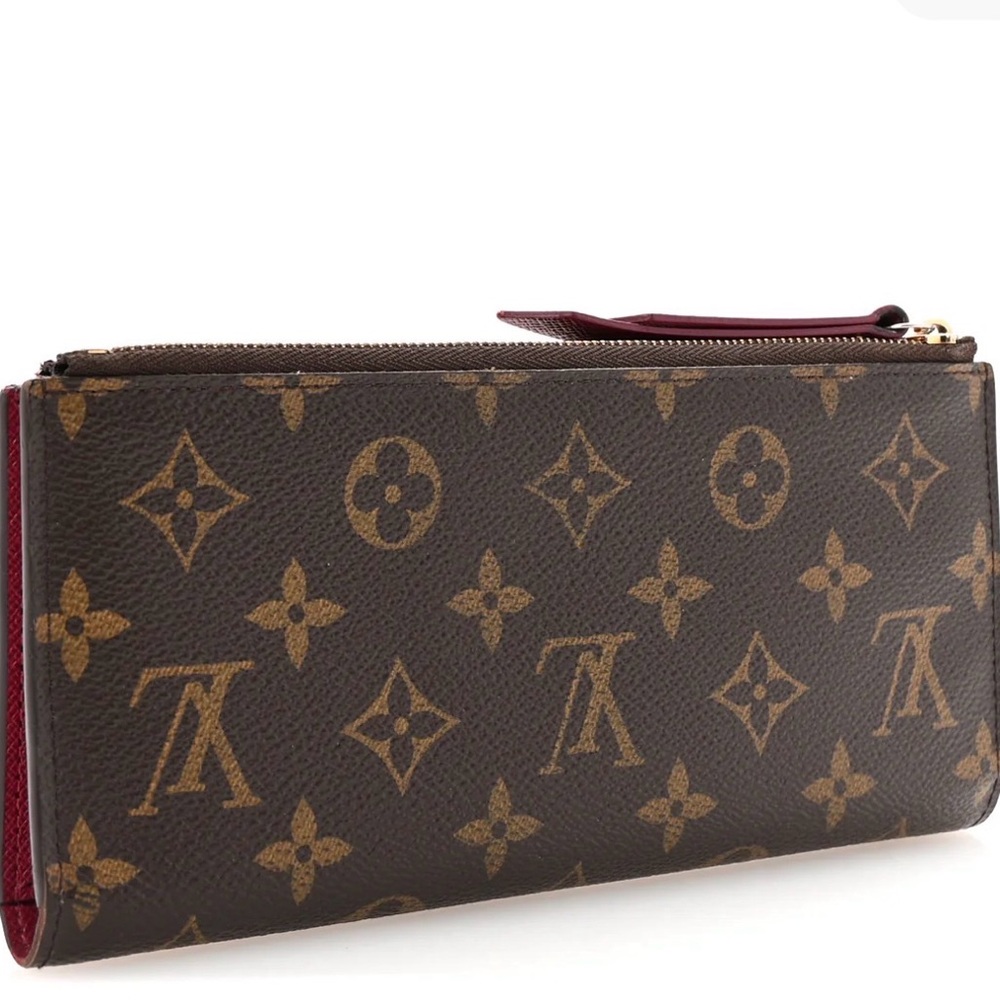 Louis Vuitton Monogram Zip Pouch with Burgundy Trim